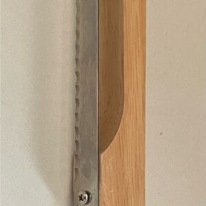 Bread Knife : hand carved Wooden handle with Serrated Metal blade